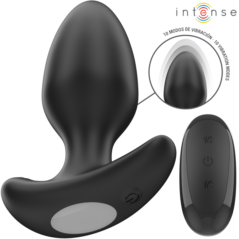 Alternative view of INTENSE - JOEY ANAL PLUG 10 VIBRATIONS BLACK REMOTE CONTROL