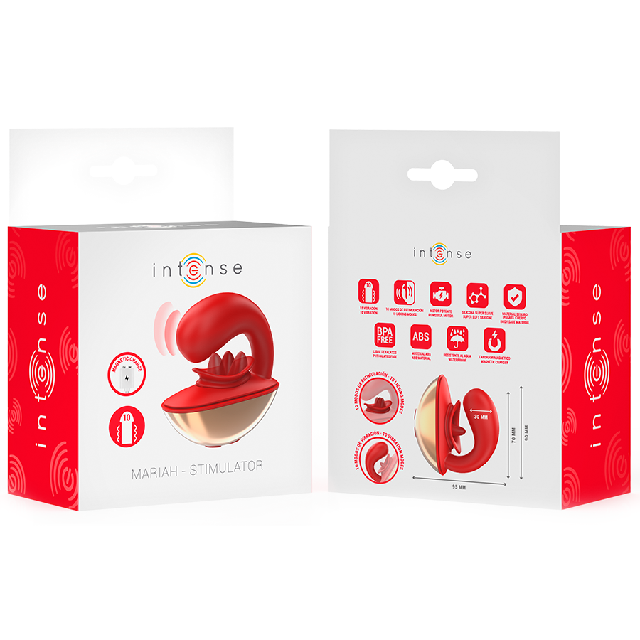 INTENSE - MARIAH VIBRATOR & STIMULATOR IN U SHAPE 10 VIBRATIONS RED - Bild 8