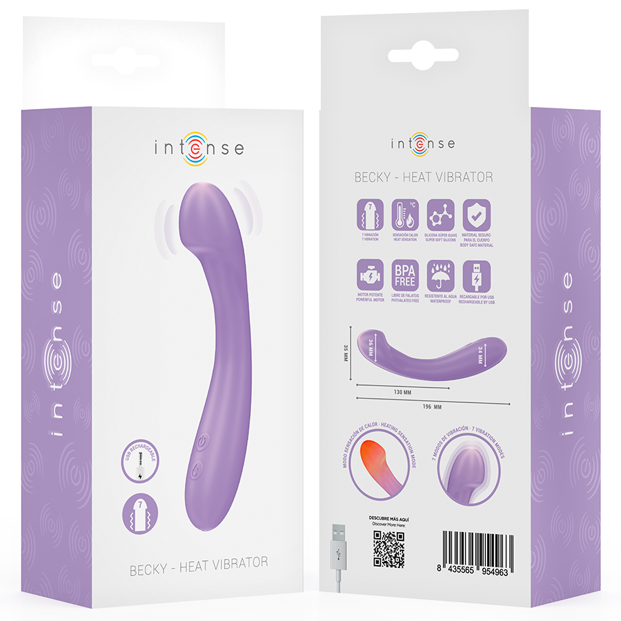 INTENSE - BECKY VIBRATOR 19 CM HEATABLE 7 VIBRATIONS PURPLE - Bild 8