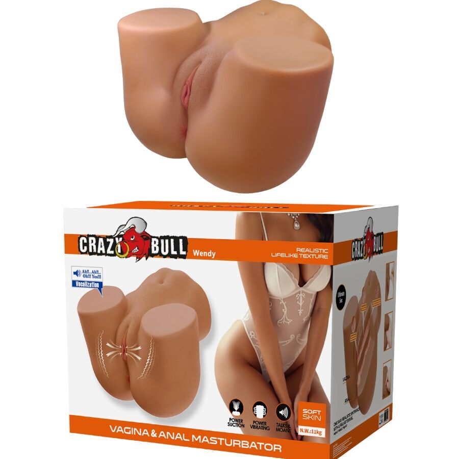 Alternative view of CRAZY BULL - WENDY REALISTIC FEMALE BUTT VIBRATOR AND SUCKER WITH SOUND 11 KG