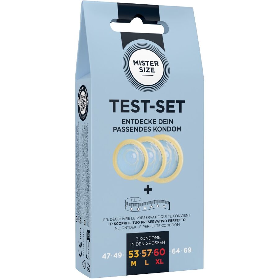 Alternative view of MISTER SIZE - TEST SET 3 DIFFERENT SIZED CONDOMS + MEASURING TAPE