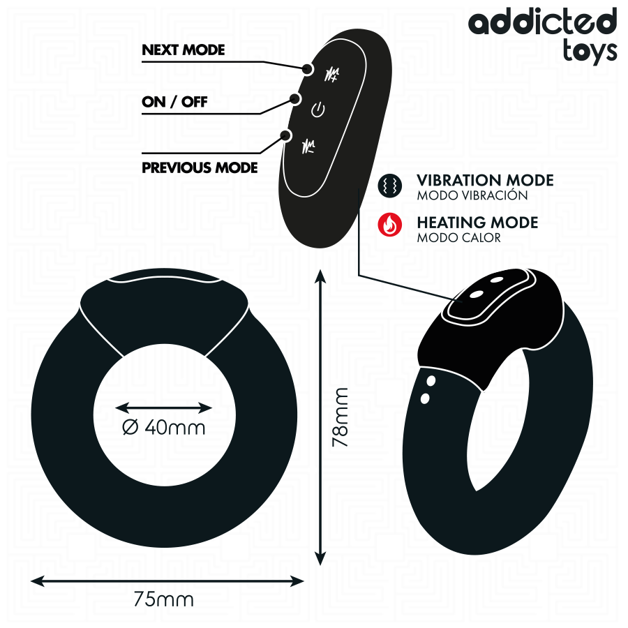 ADDICTED TOYS - HEATING EFFECT VIBRATING COCK RING REMOTE CONTROL - Bild 6