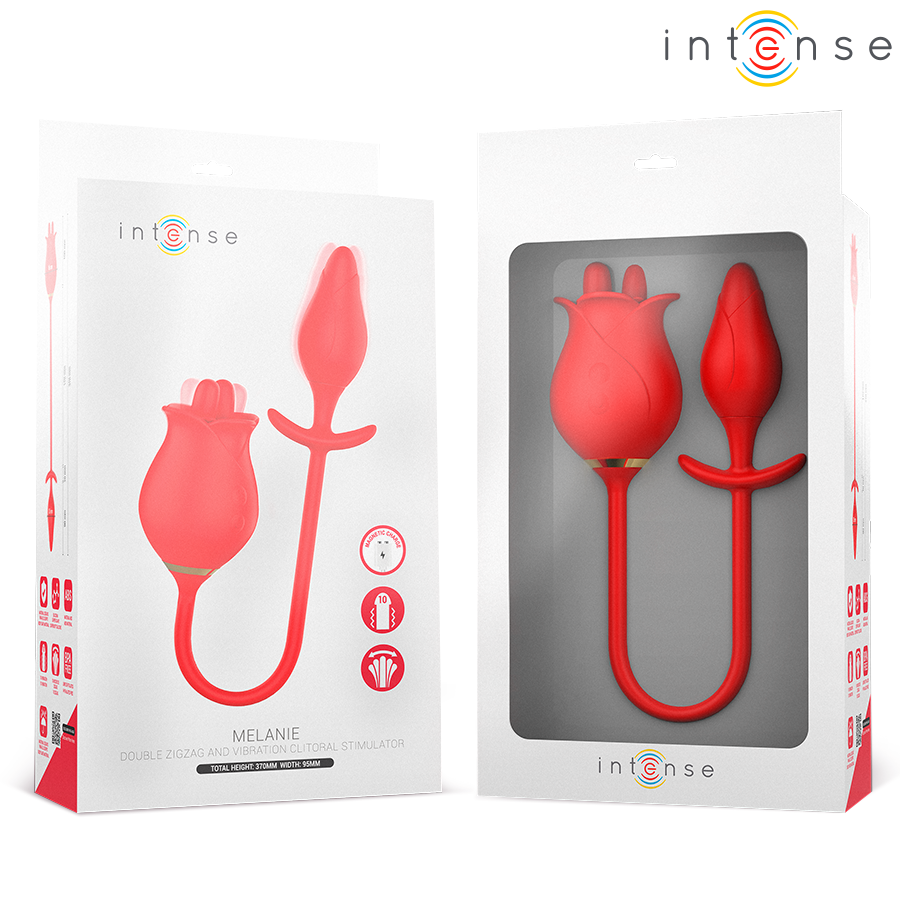 Alternative view of INTENSE - MELANIE DOUBLE CLITORIS STIMULATOR WITH ZIGZAG TONGUE