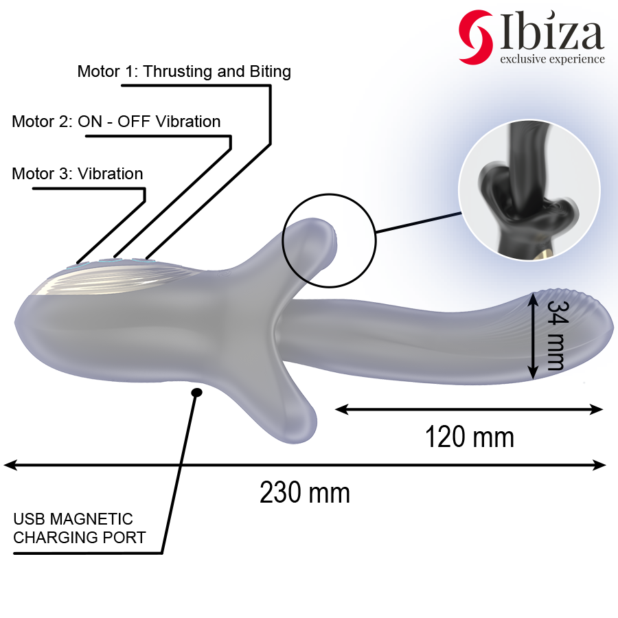 IBIZA - POWERFUL VIBRATOR WITH THRUSTING AND BITING EFFECT - Bild 4