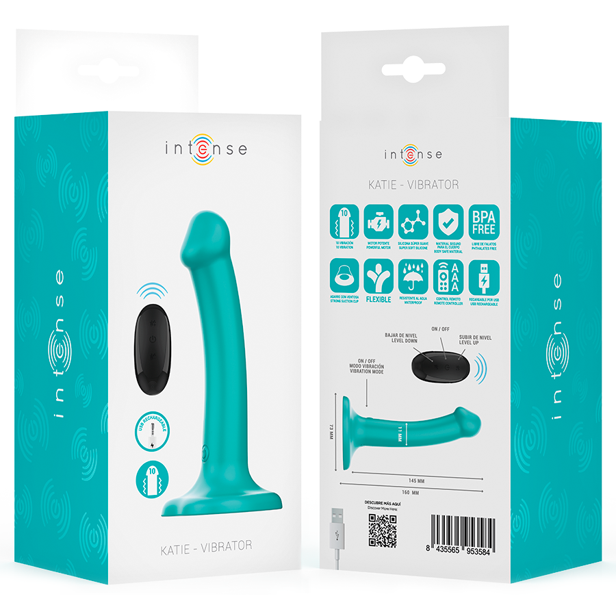 INTENSE - KATIE VIBRATOR WITH SUCTION CUP 10 VIBRATIONS BLUE REMOTE CONTROL - Bild 8