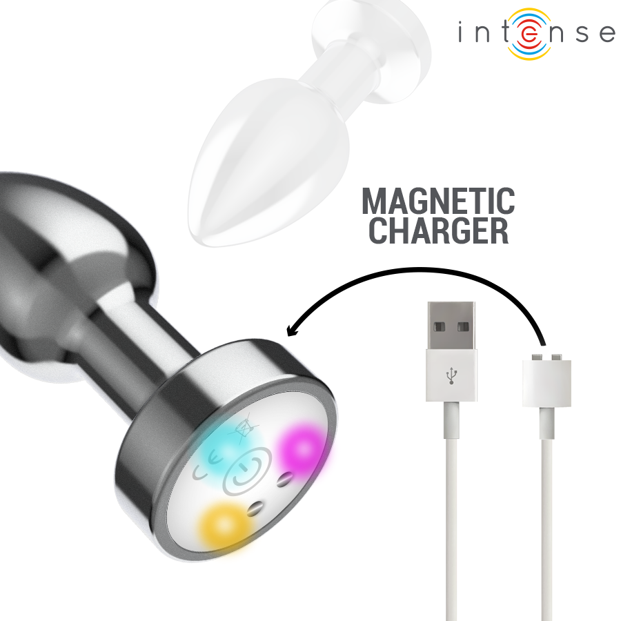 INTENSE - VIBRATING METAL ANAL PLUG WITH LED LIGHTS AND REMOTE CONTROL - SIZE S - Bild 6