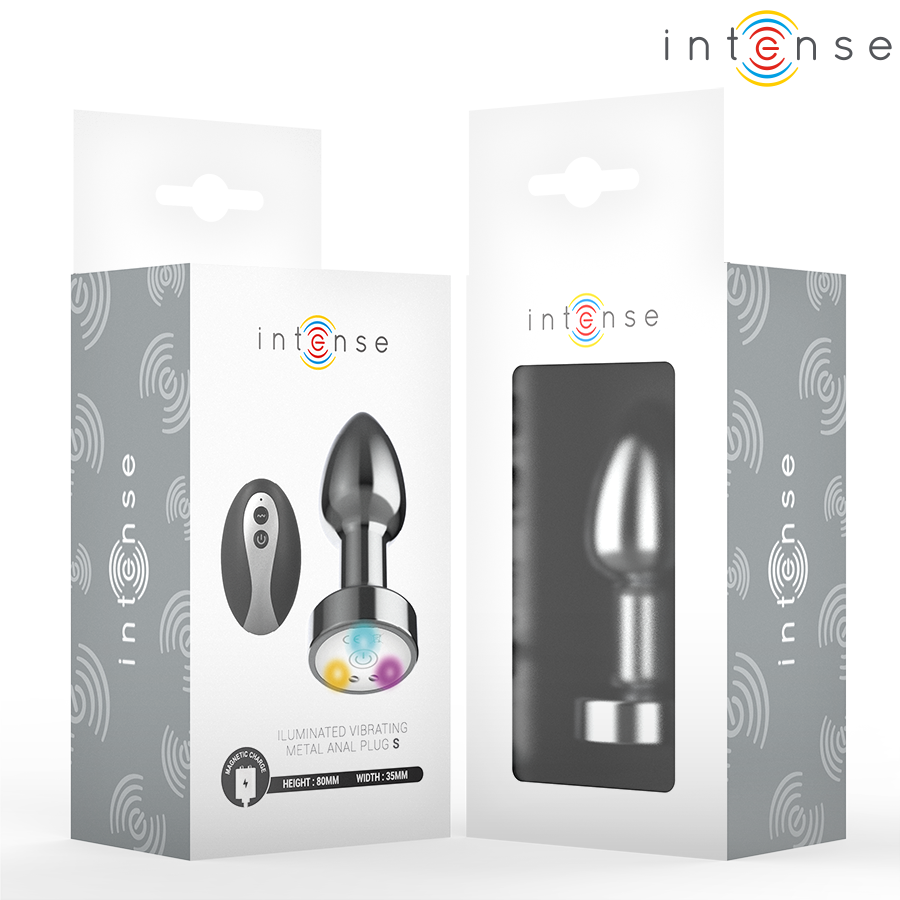 INTENSE - VIBRATING METAL ANAL PLUG WITH LED LIGHTS AND REMOTE CONTROL - SIZE S - Bild 3