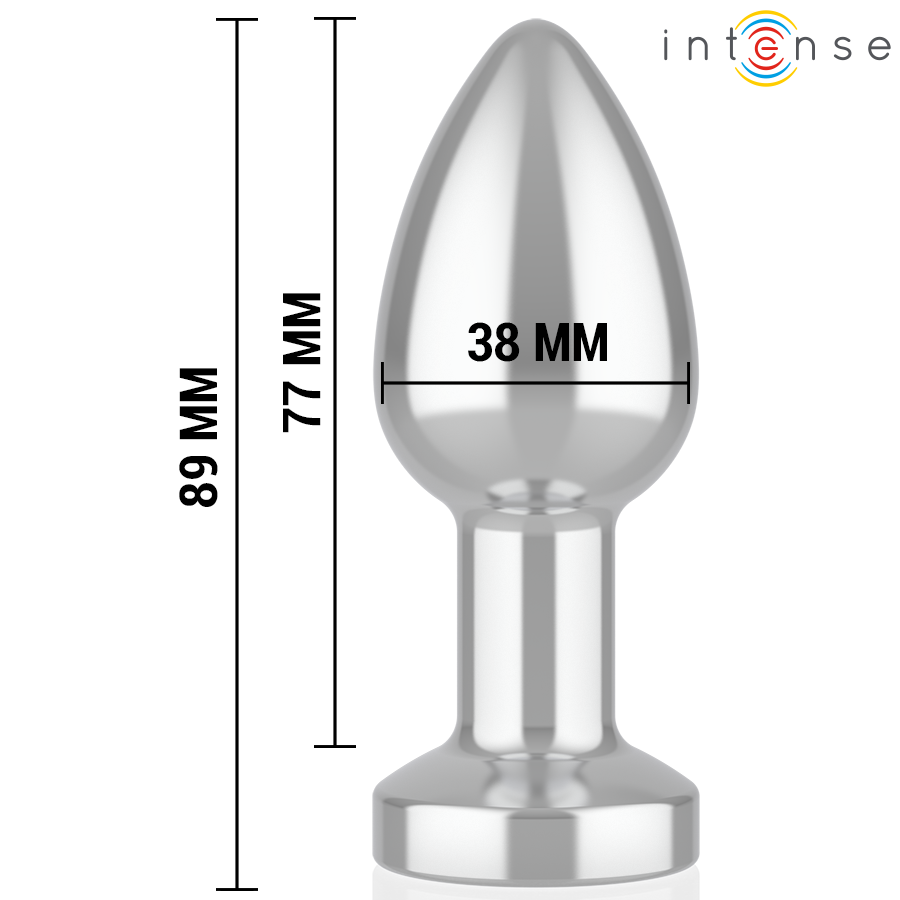 INTENSE - VIBRATING METAL ANAL PLUG WITH LED LIGHTS AND REMOTE CONTROL - SIZE M - Bild 5