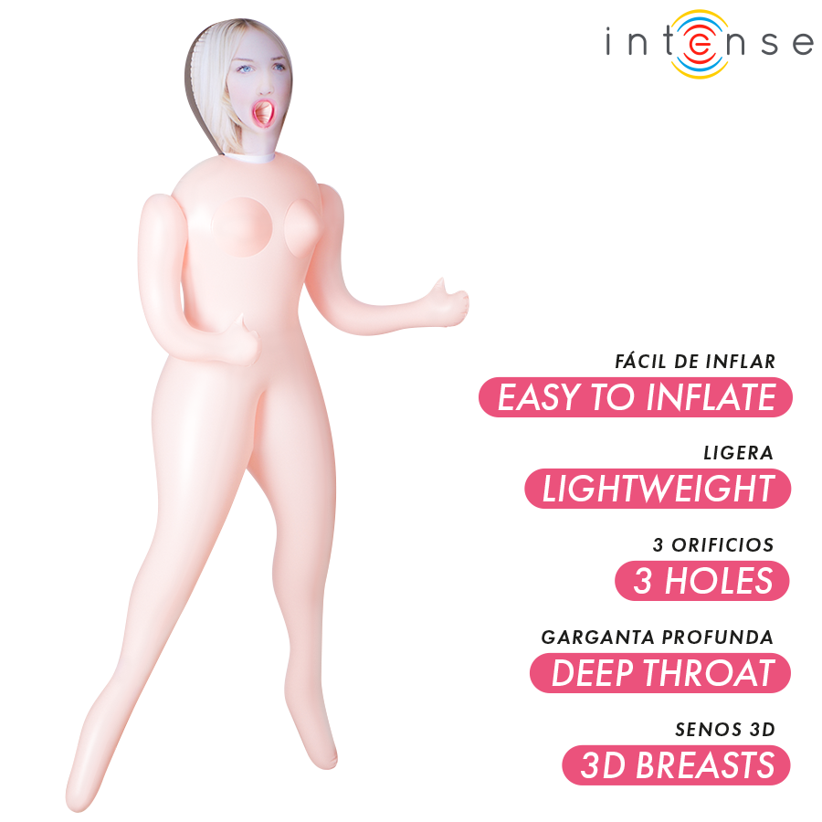 Alternative view of INTENSE DOLLS - INGRID INFLATABLE DOLL WITH THREE ORIFICES