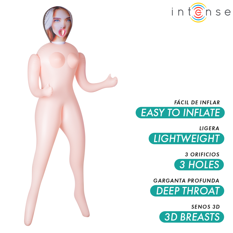 Alternative view of INTENSE DOLLS - NICOLE INFLATABLE DOLL WITH THREE ORIFICES