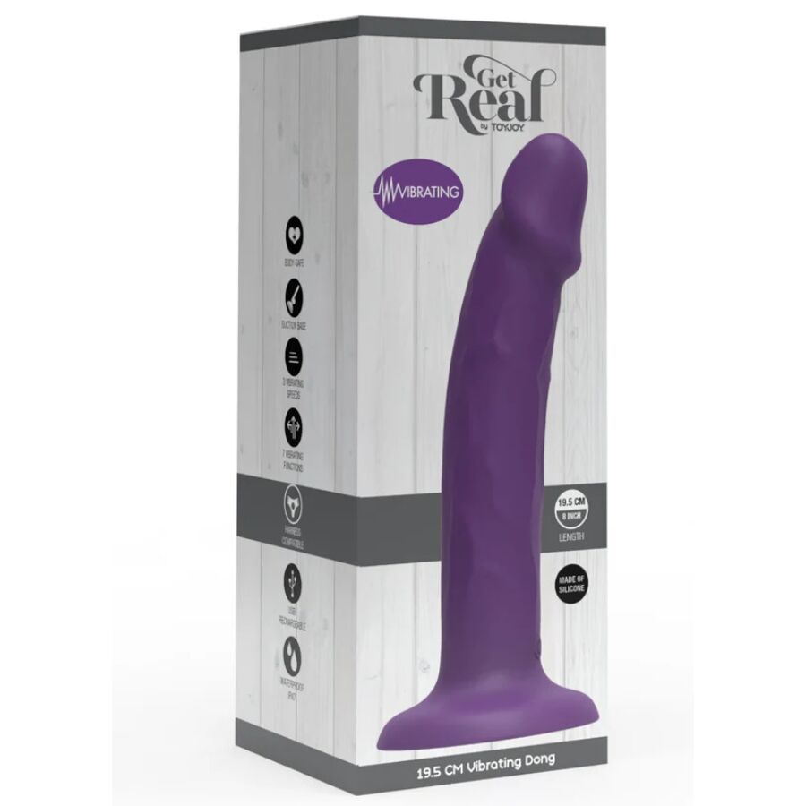 GET REAL - REALISTIC SILICONE VIBRATING DILDO PURPLE 19.5 CM - Bild 4