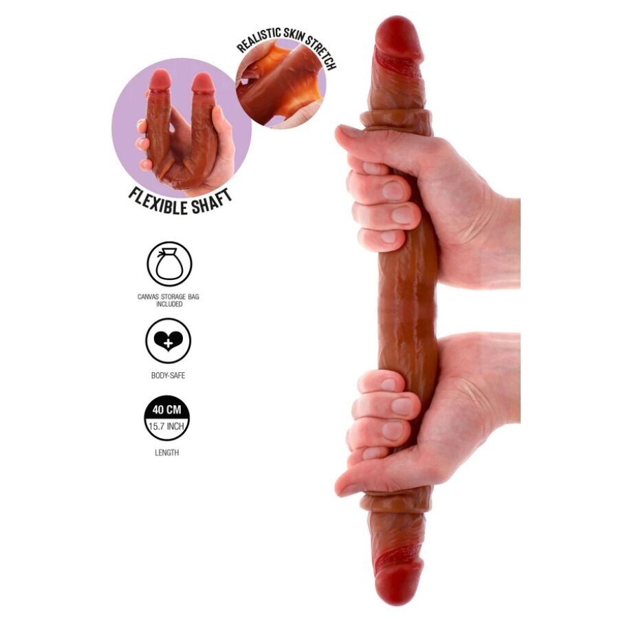 Alternative view of GET REAL - DOUBLE-ENDED SILICONE DILDO CARAMEL 40 CM