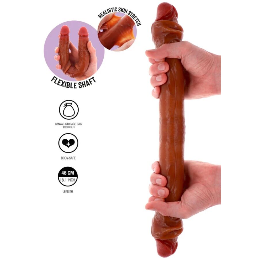Alternative view of GET REAL - DOUBLE-ENDED SILICONE DILDO CARAMEL 46 CM