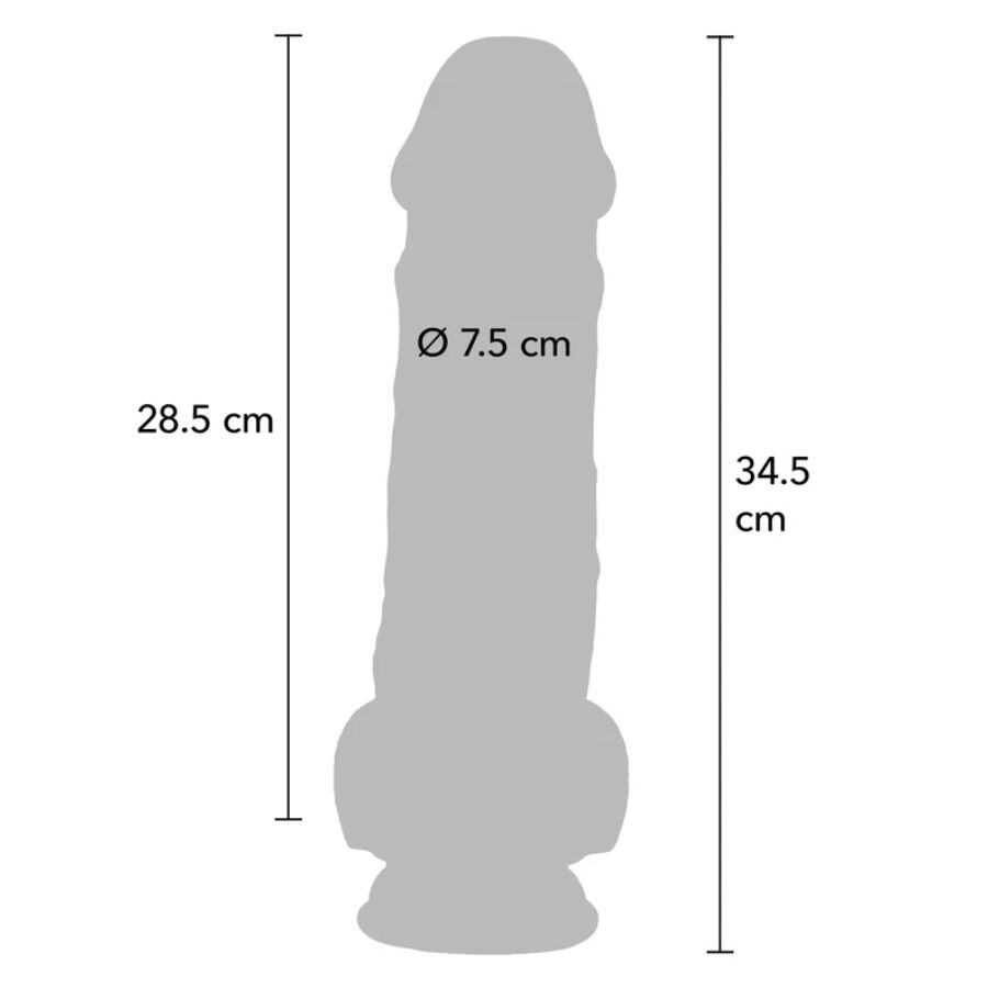 Alternative view of GET REAL - DELUXE REALISTIC PENIS WITH TESTICLES EXTRA THICK 34.5 CM