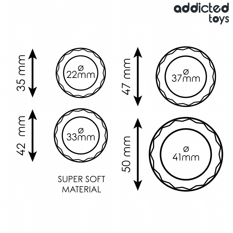 ADDICTED TOYS - TEXTURED COCK RING SET 4 SIZES - Bild 5