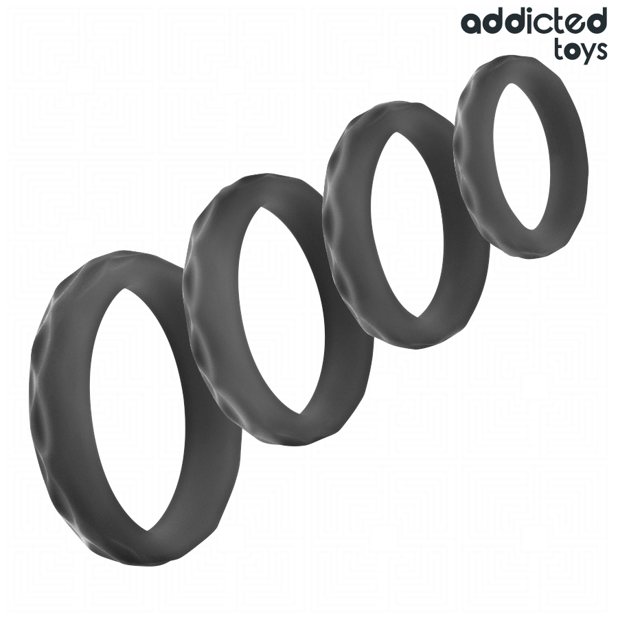 ADDICTED TOYS - TEXTURED COCK RING SET 4 SIZES - Bild 6