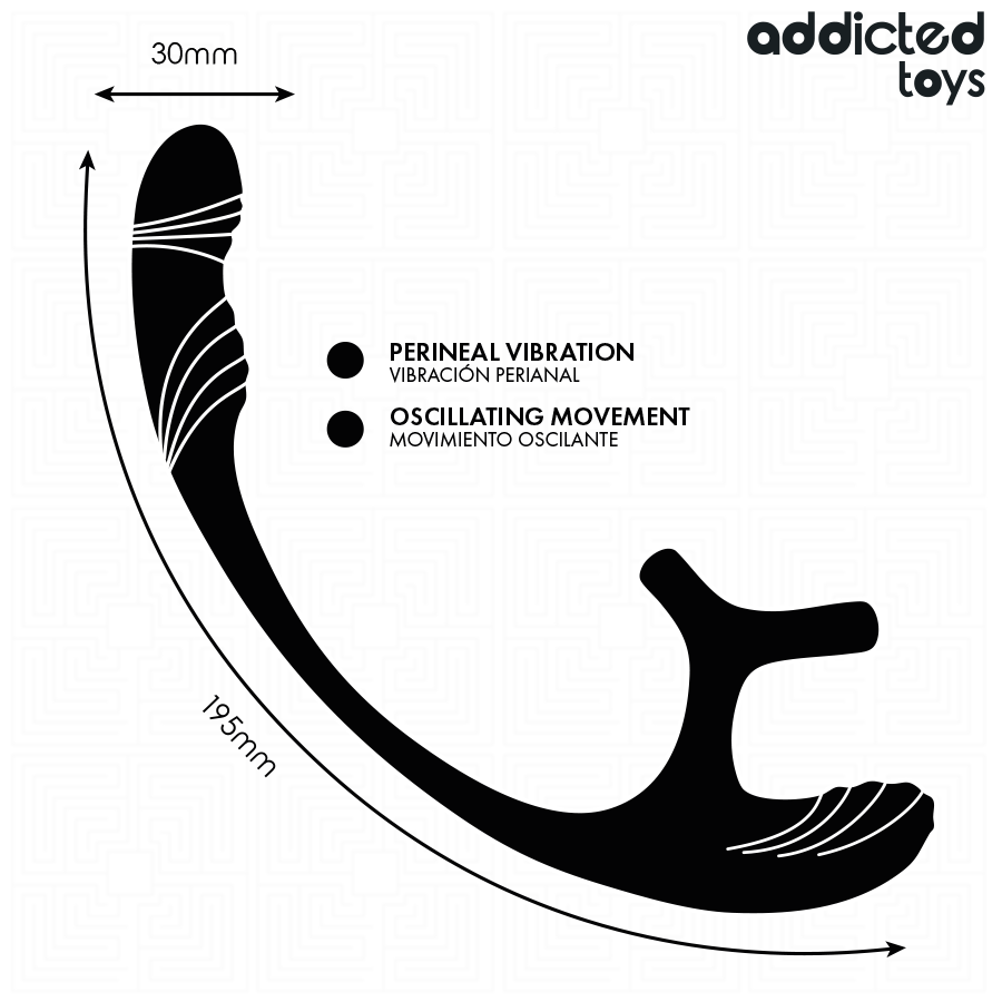 ADDICTED TOYS - ANAL PLUG WITH VIBRATION AND 360º WAVING AND TESTICLE STIMULATOR - Bild 7