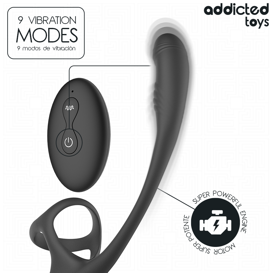 ADDICTED TOYS - ANAL PLUG WITH VIBRATION AND 360º WAVING AND TESTICLE STIMULATOR - Bild 9