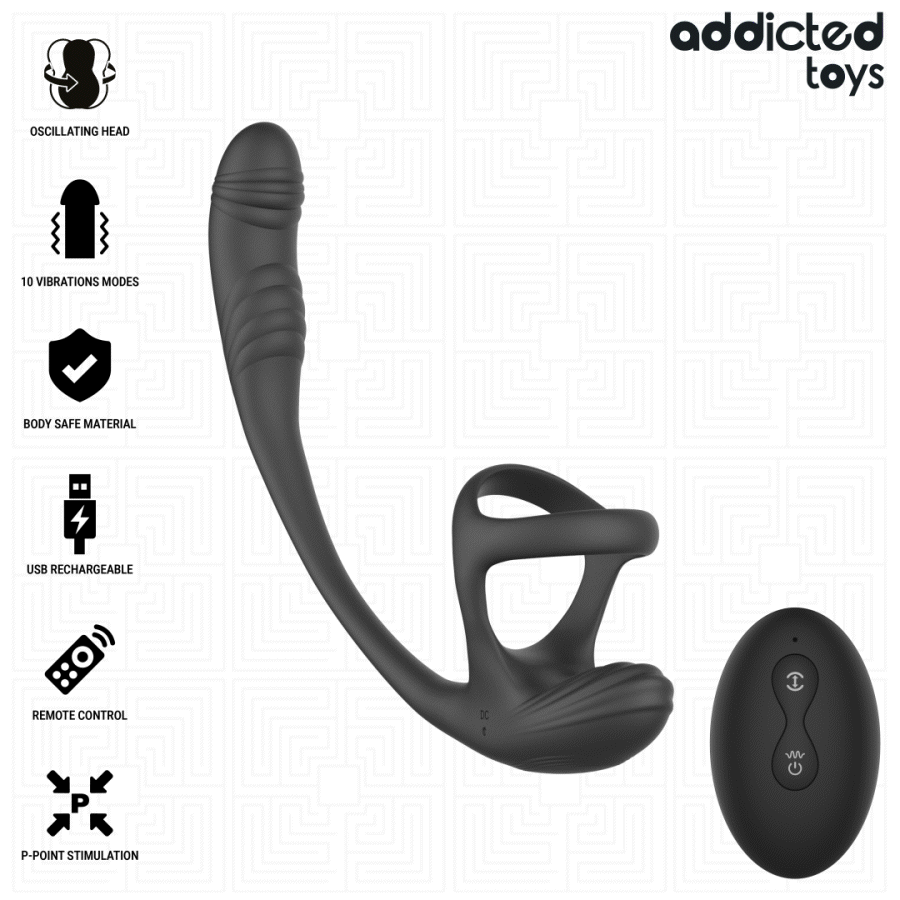 ADDICTED TOYS - ANAL PLUG WITH VIBRATION AND 360º WAVING AND TESTICLE STIMULATOR - Bild 2
