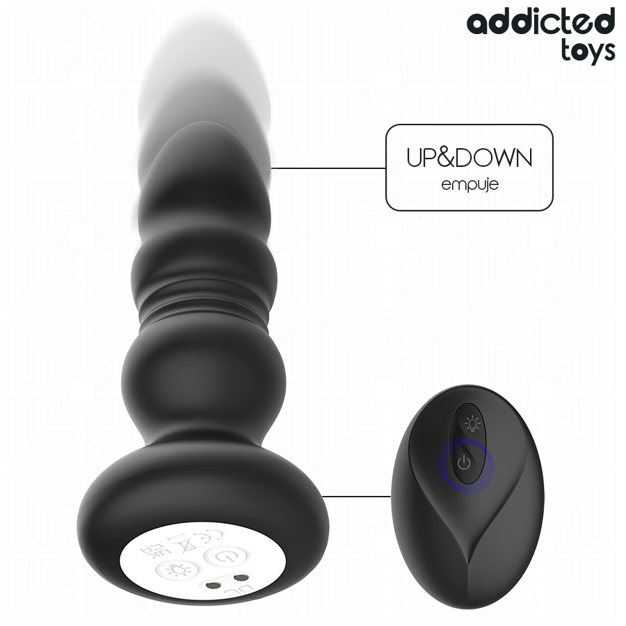 ADDICTED TOYS - THRUSTING VIBRATING ANAL PLUG, LED LIGHT REMOTE CONTROL - Bild 3