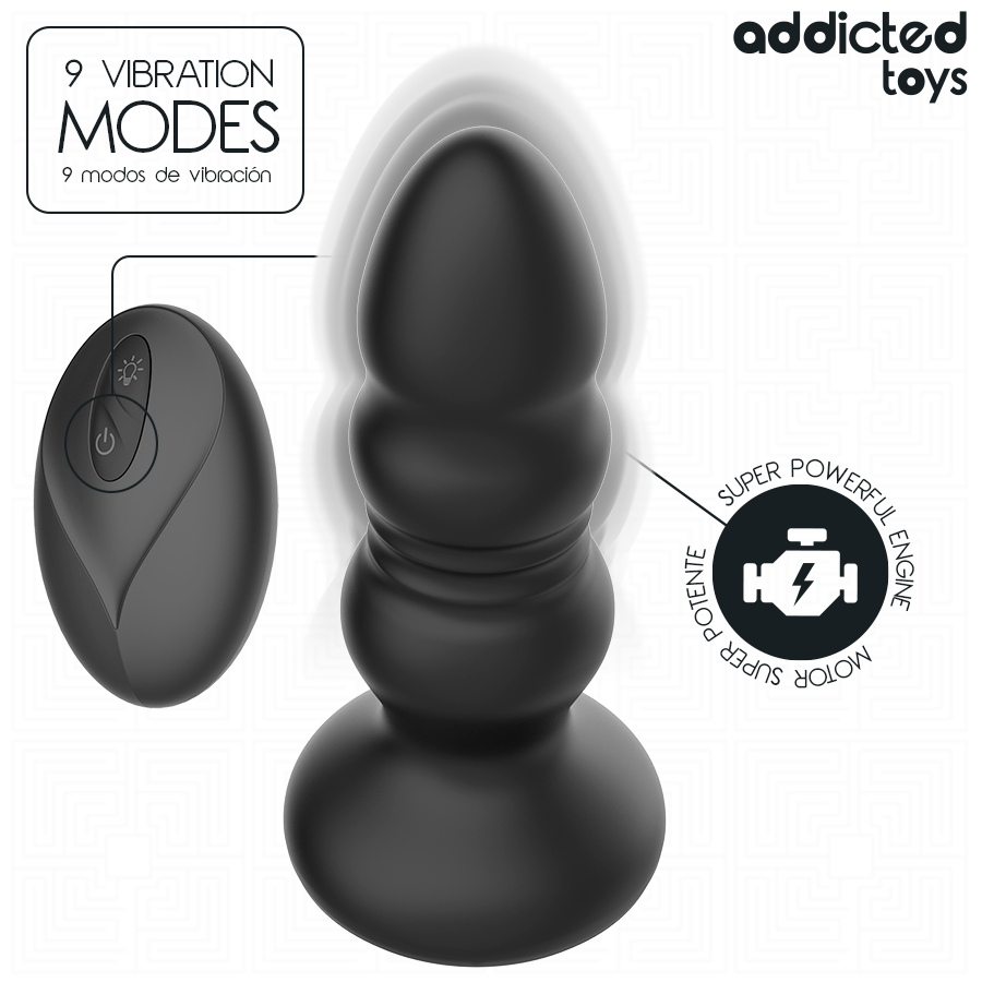 ADDICTED TOYS - THRUSTING VIBRATING ANAL PLUG, LED LIGHT REMOTE CONTROL - Bild 4