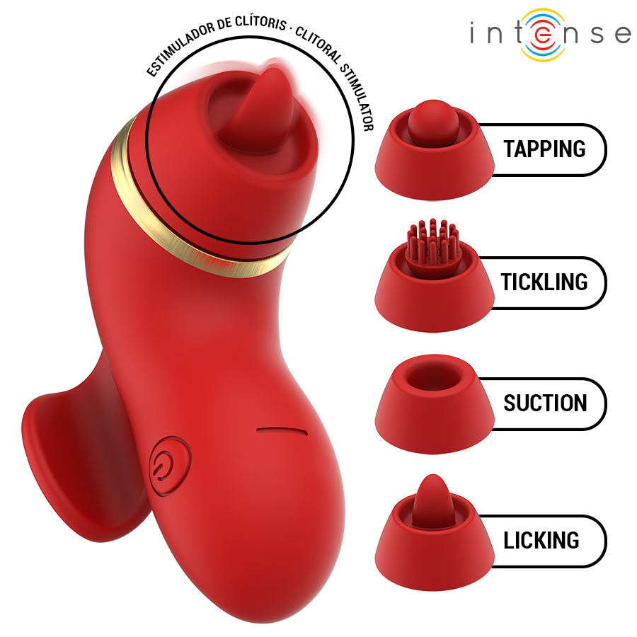 Alternative view of INTENSE - PATTY STIMULATOR WITH 4 HEADS, SUCTION, TAPPING, TICKLING AND LICKING