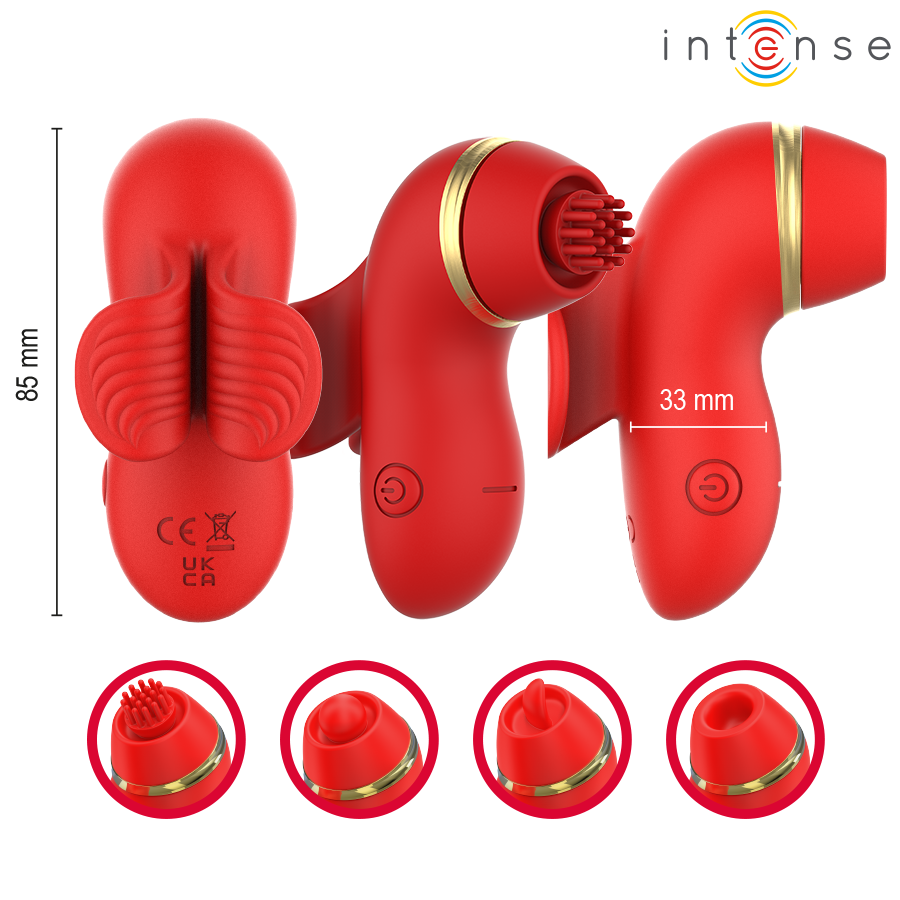 INTENSE - PATTY STIMULATOR WITH 4 HEADS, SUCTION, TAPPING, TICKLING AND LICKING - Bild 3