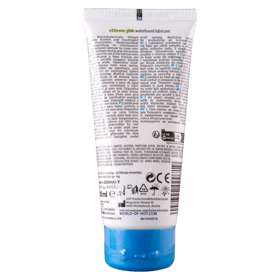 Alternative view of HOT - EXXTREME GLIDE WATERBASED LUBRICANT + COMFORT OIL A+ 100 ML