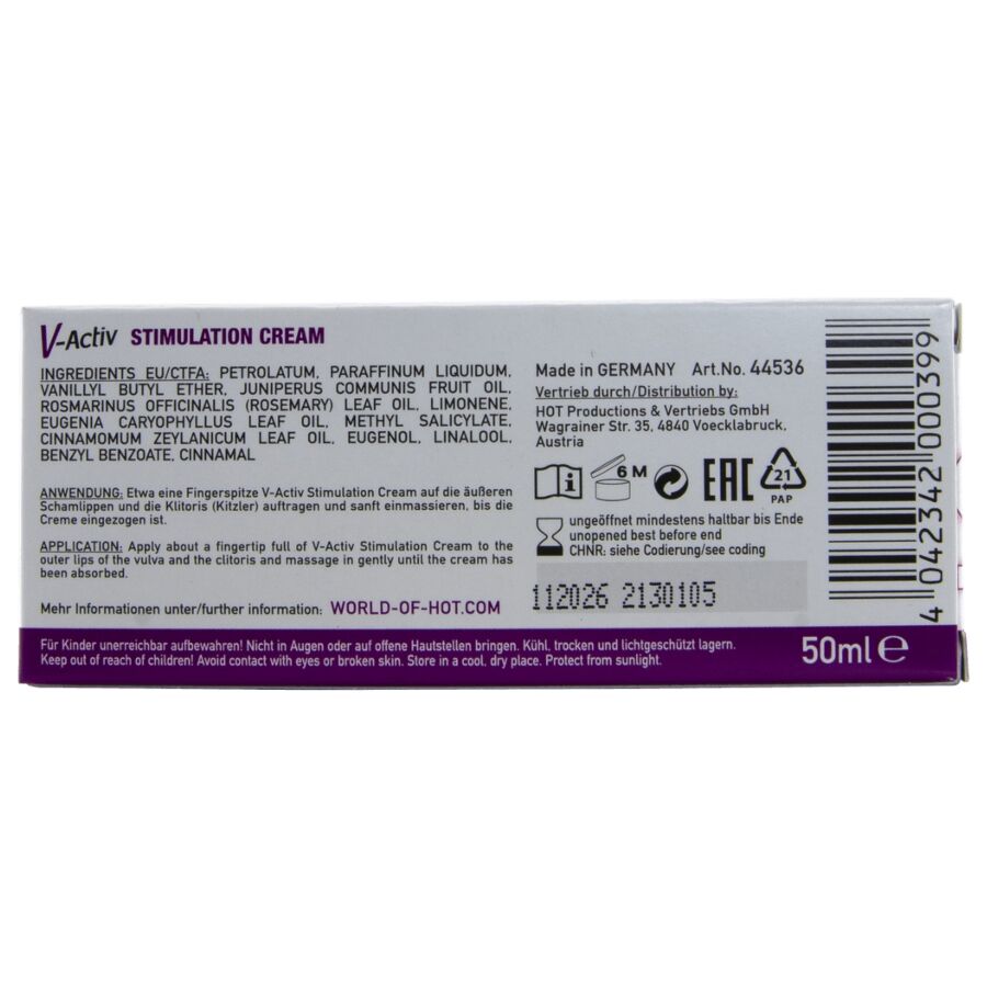 HOT - V-ACTIV STIMULATION CREAM FOR WOMEN 50 ML - Bild 3