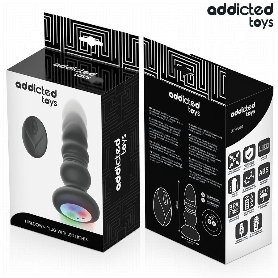 ADDICTED TOYS - THRUSTING VIBRATING ANAL PLUG, LED LIGHT REMOTE CONTROL - Bild 7