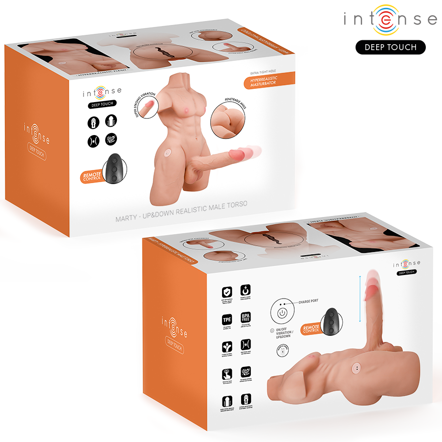 INTENSE DEEP TOUCH - MARTY TORSO WITH ANUS AND REALISTIC DILDO WITH PUSHING AND VIBRATION, REMOTE CONTROL, 6.2 KG - Bild 7