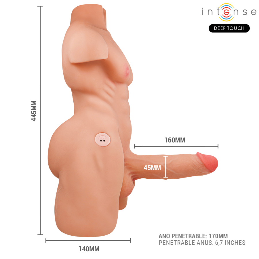 INTENSE DEEP TOUCH - MARTY TORSO WITH ANUS AND REALISTIC DILDO WITH PUSHING AND VIBRATION, REMOTE CONTROL, 6.2 KG - Bild 9