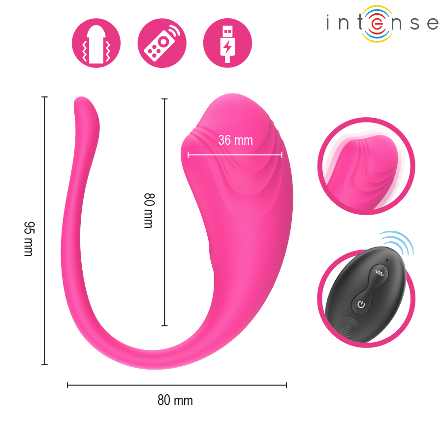 INTENSE - OLIVIA PINK VIBRATING EGG WITH REMOTE CONTROL - Bild 6