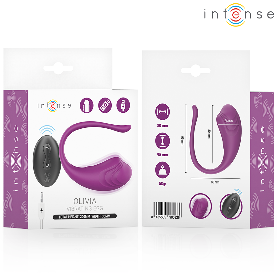 INTENSE - OLIVIA PURPLE VIBRATING EGG WITH REMOTE CONTROL - Bild 3