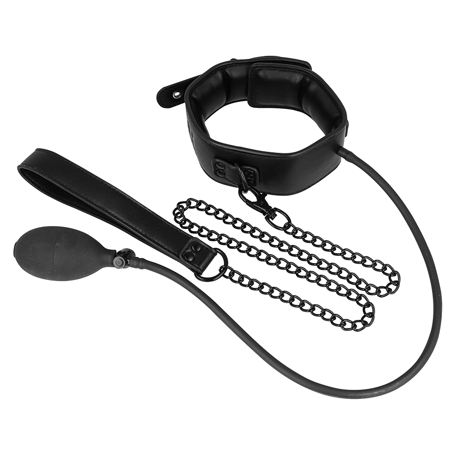 FETISH SUBMISSIVE BONDAGE - INFLATABLE STRANGLING COLLAR WITH CHAIN - Bild 6