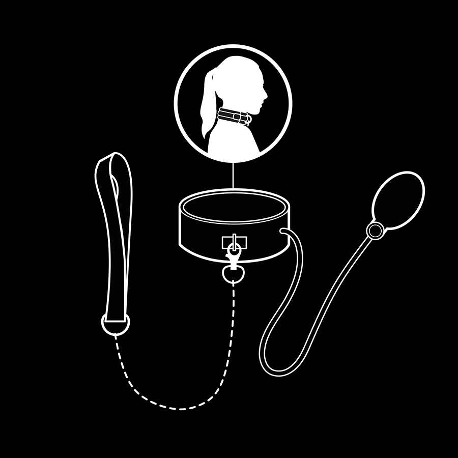 FETISH SUBMISSIVE BONDAGE - INFLATABLE STRANGLING COLLAR WITH CHAIN - Bild 3