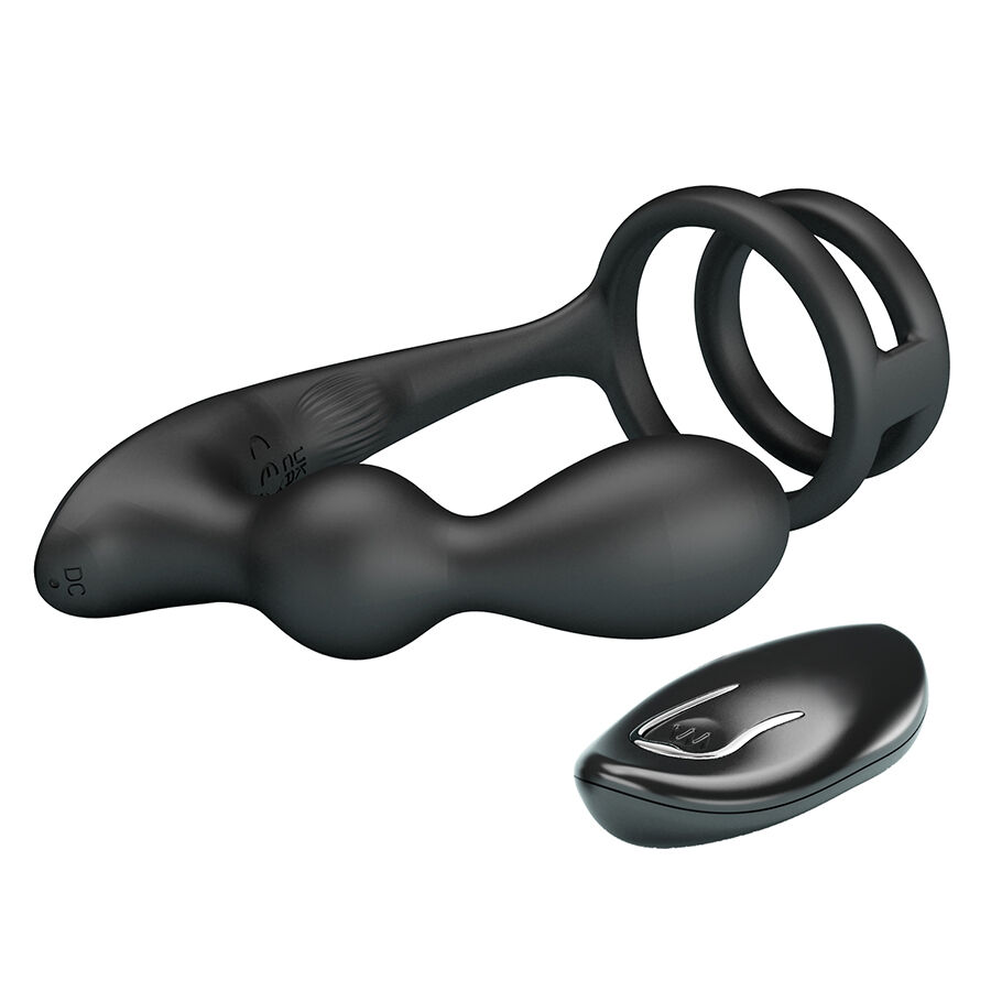 Alternative view of MR PLAY - VIBRATING ANAL PLUG WITH PENIS RING REMOTE CONTROL