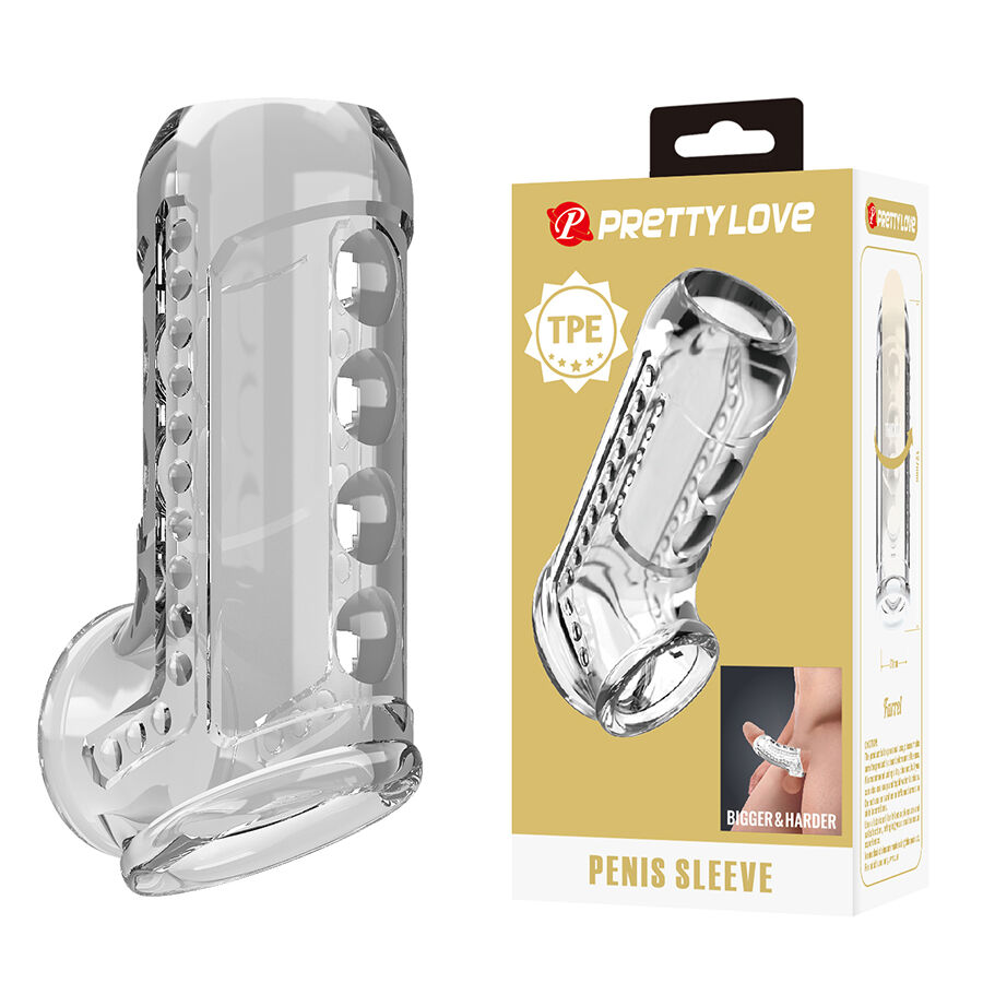 Alternative view of PRETTY LOVE - TRANSPARENT TEXTURED PENIS SHEATH