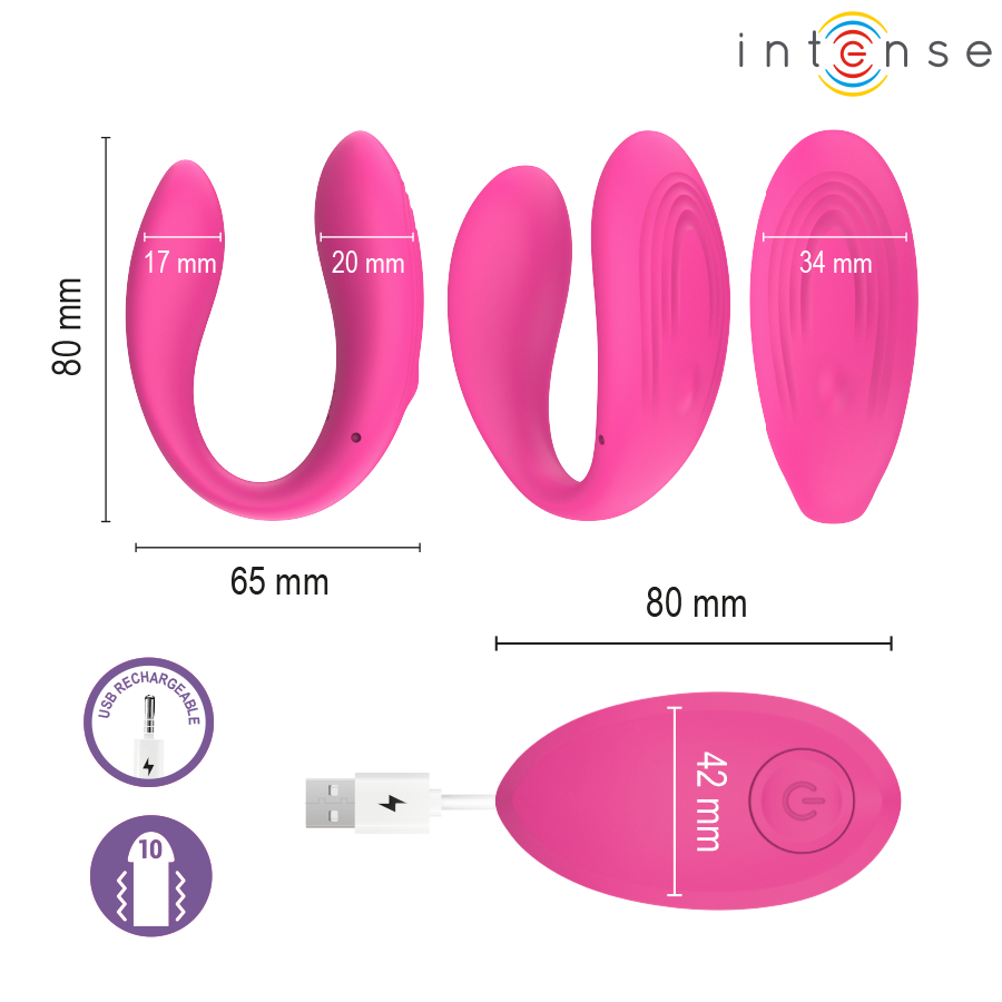 INTENSE - NORA VIBRATING CLAMP STIMULATOR PINK - Bild 7