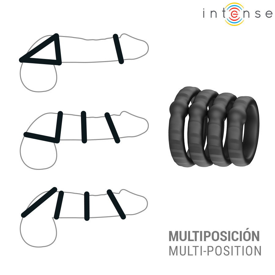 INTENSE - MICHIEL SET OF 4 PENIS RINGS MODEL 10 - Bild 3