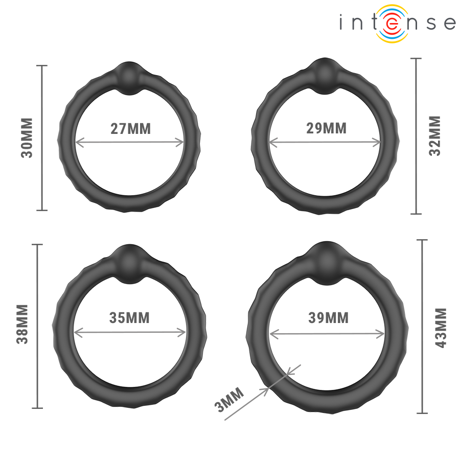 INTENSE - MICHIEL SET OF 4 PENIS RINGS MODEL 10 - Bild 5