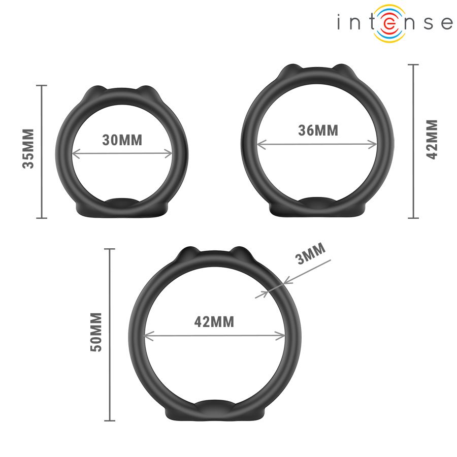 INTENSE - PETER SET OF 3 PENIS RINGS MODEL 9 - Bild 5