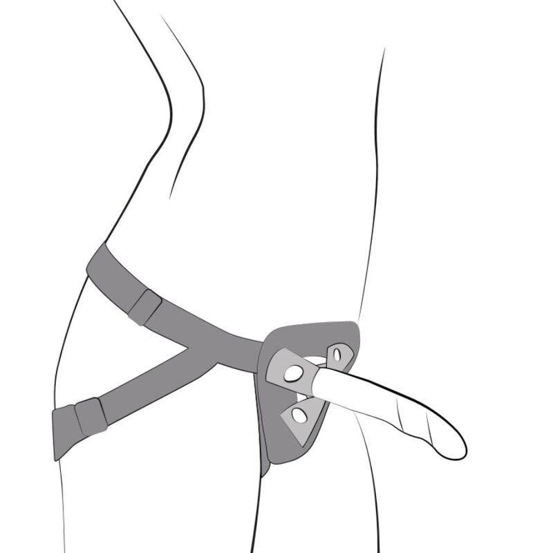 ROMP - PICCOLO HARNESS + SILICONE DILDO WITH TRICOLOR SUCTION CUP 14 CM - Bild 8