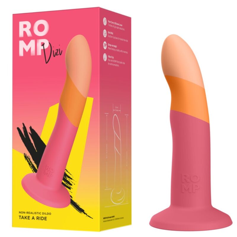 ROMP - DIZI SILICONE DILDO WITH SUCTION CUP TRICOLOR 18 CM - Bild 4