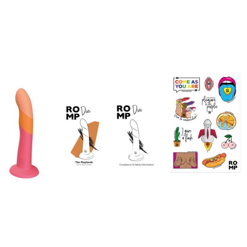 ROMP - DIZI SILICONE DILDO WITH SUCTION CUP TRICOLOR 18 CM - Bild 9