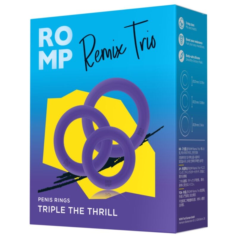 ROMP - REMIX TRIO SET OF 3 PURPLE SILICONE PENIS RINGS - Bild 6
