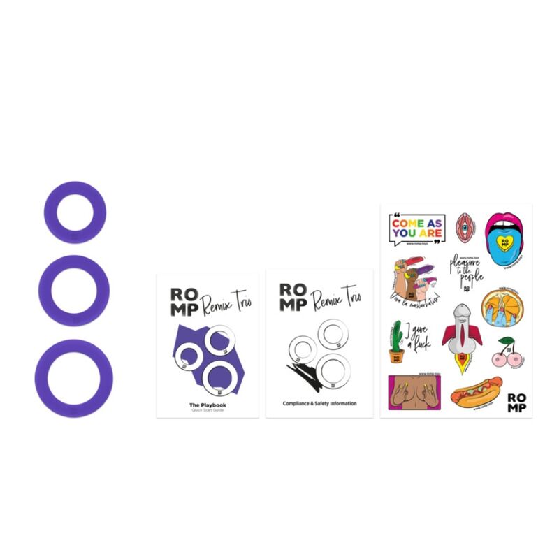 ROMP - REMIX TRIO SET OF 3 PURPLE SILICONE PENIS RINGS - Bild 11
