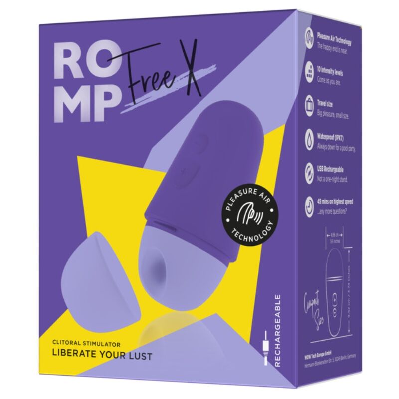 ROMP - FREE X CLITORAL STIMULATOR WITH LID 10 LEVELS RECHARGEABLE PURPLE - Bild 10