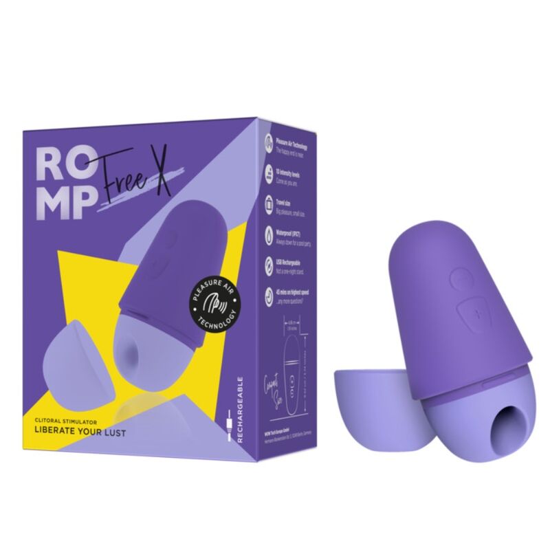 ROMP - FREE X CLITORAL STIMULATOR WITH LID 10 LEVELS RECHARGEABLE PURPLE - Bild 9