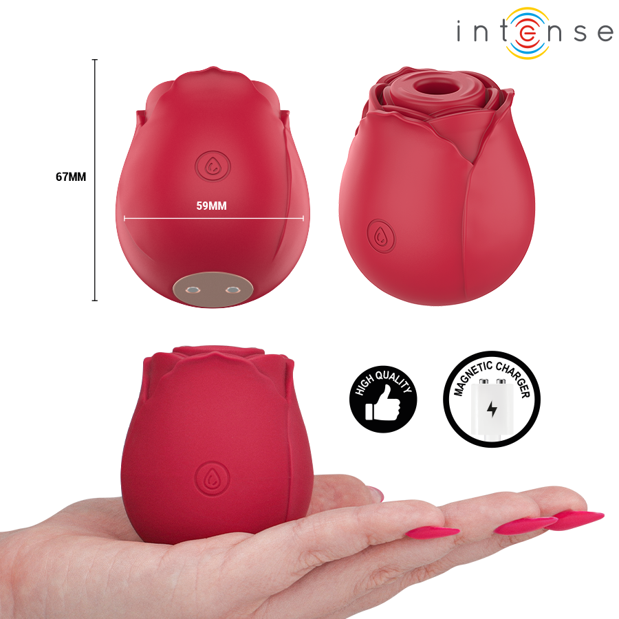 Alternative view of INTENSE - CAMELLIA CLITORAL SUCTION ROSE BY WAVES BORDEAUX